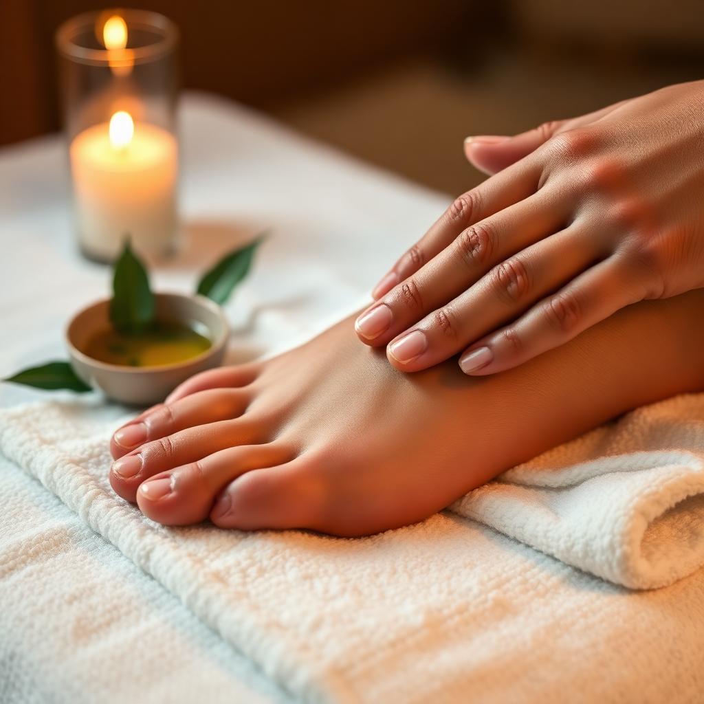 Foot reflexology pressure point therapy